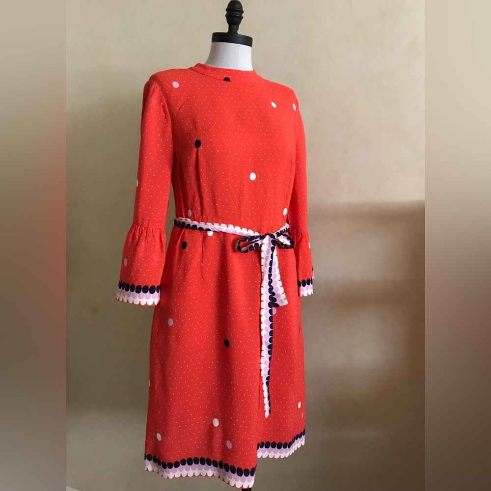 Boden Polka Dot Dress with Belt - Picture 1 of 6